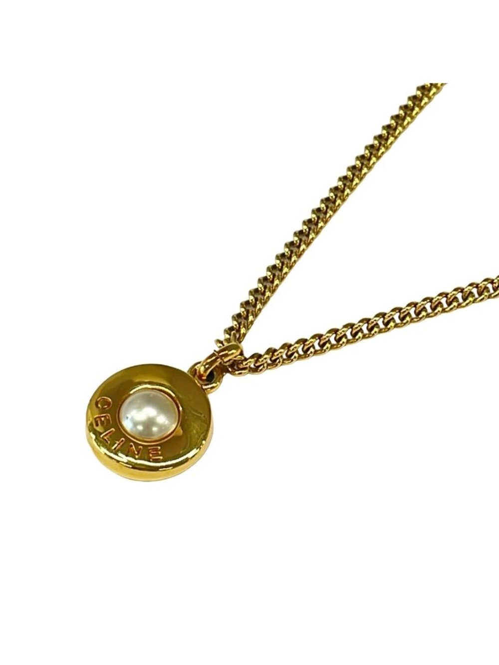 Celine Necklace Ivory Gold Faux Pearl